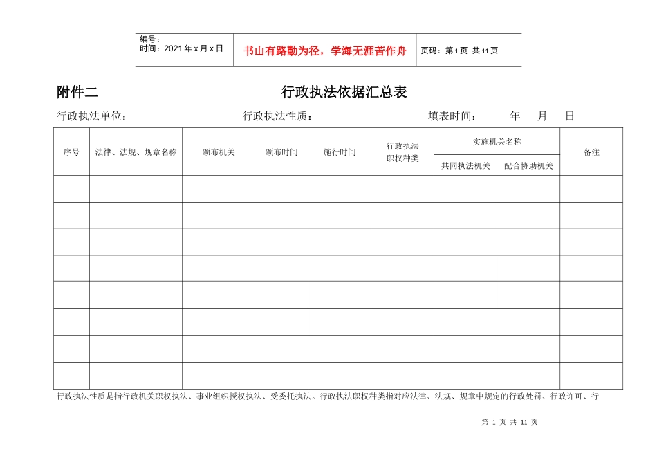 行政执法依据汇总表_第1页