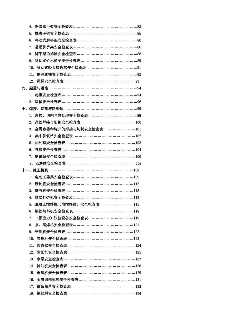 大唐集团基建工程施工现场检查表（完整版）(DOC 94页)_第2页