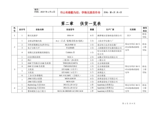 07年10月份教学设备采购供货表doc-第二章供货一览表