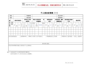 SZ2201605个人培训反馈表(1)