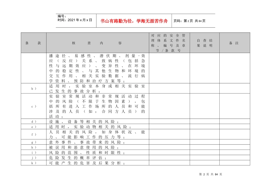 附表6-5安全管理体系核查表(移动式实验室)_第2页