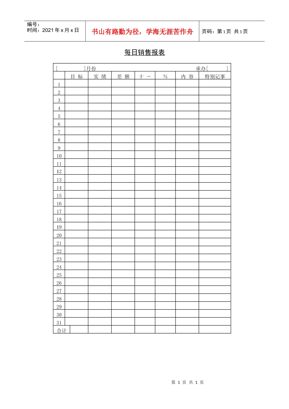 每日销售报表_第1页