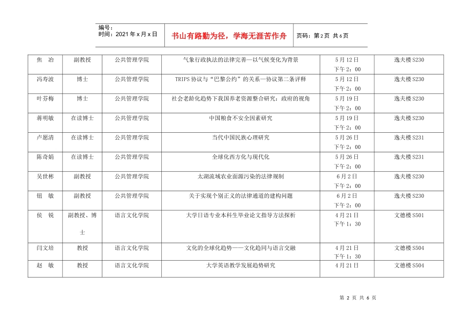 南京信息工程大学50周年校庆举办阅江论坛计划表_第2页