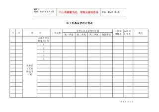 年工资基金使用计划表（DOC1页）