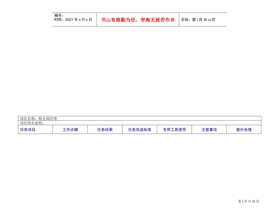 试谈某某财务部的工作规范_第1页