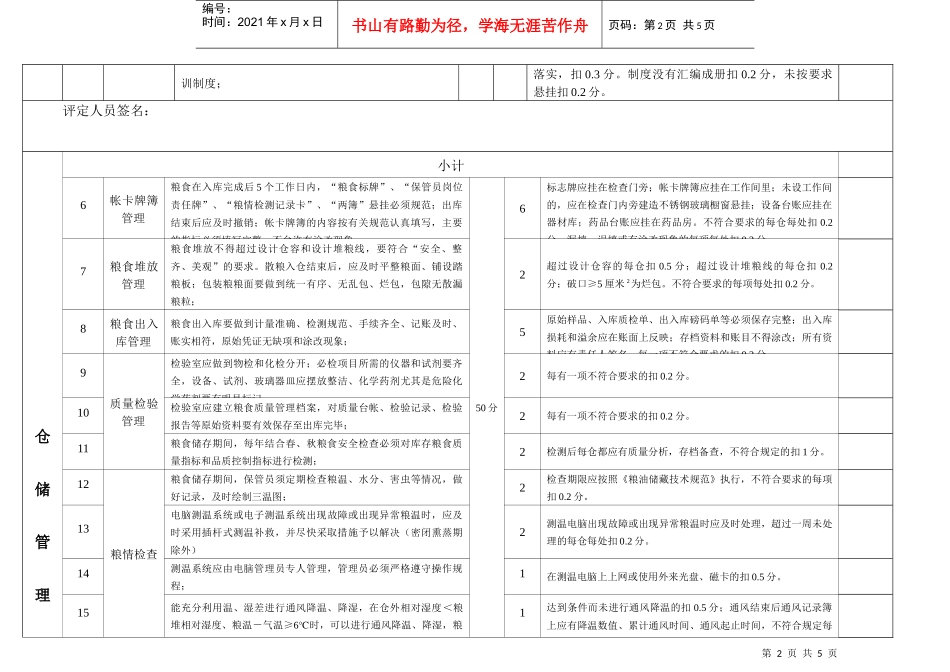 粮油仓储企业规范化管理评价表_第2页