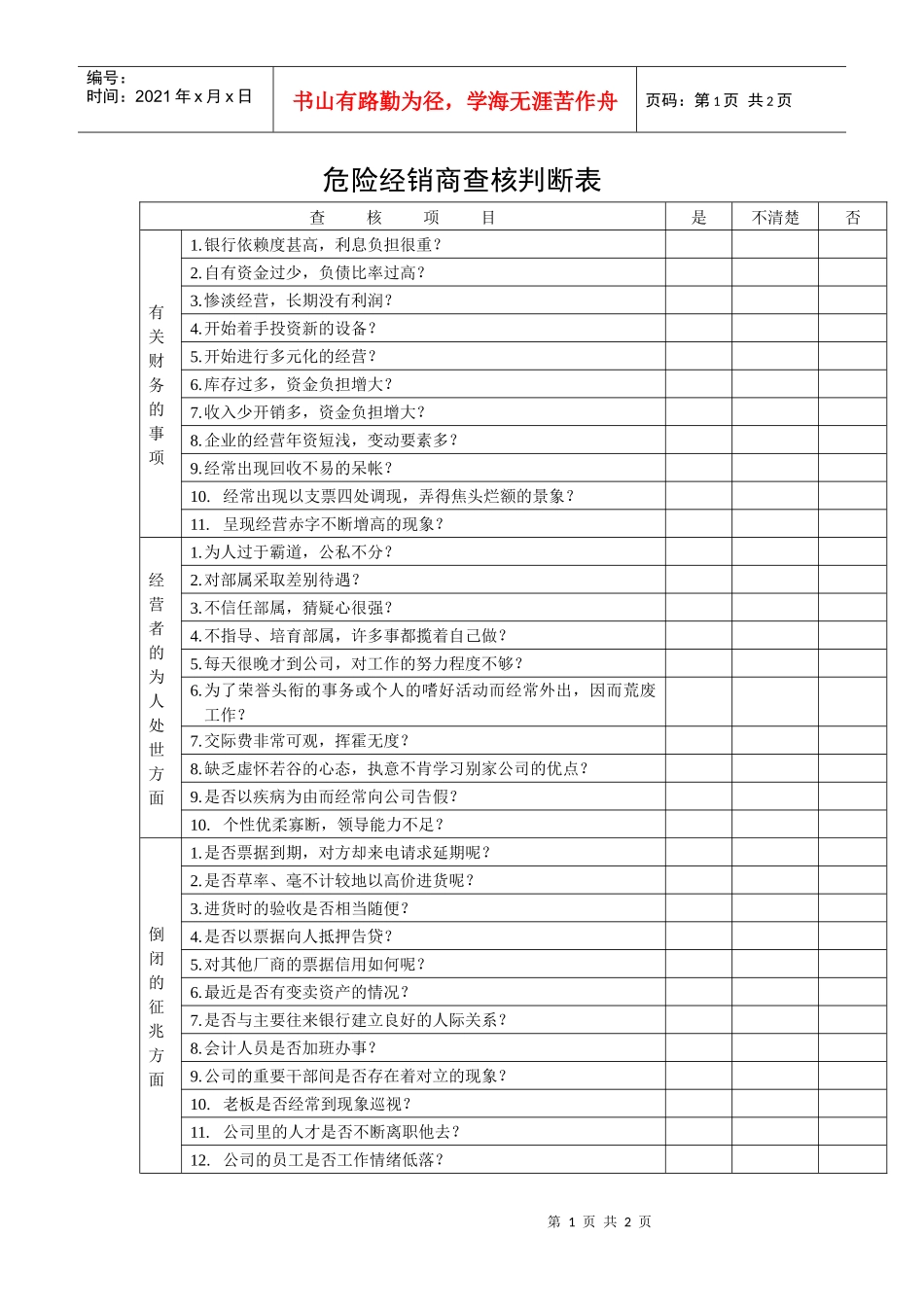 危险经销商查核判断表_第1页
