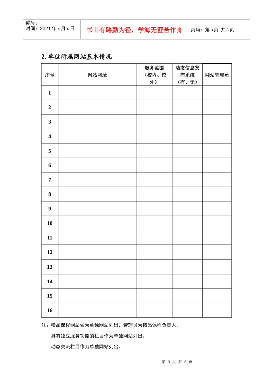 网站信息安全自查表汇编_第3页