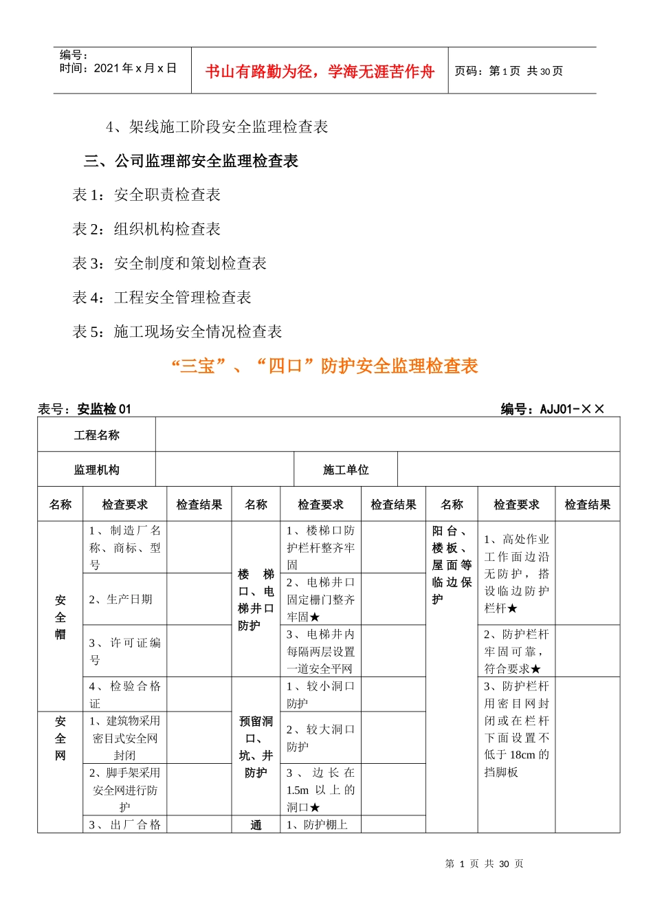 安全监理检查表_第2页