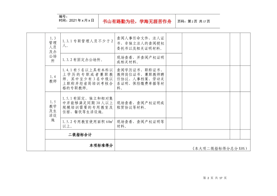 四级安全培训机构认定、复审检查表doc-四级安全培训机构_第2页