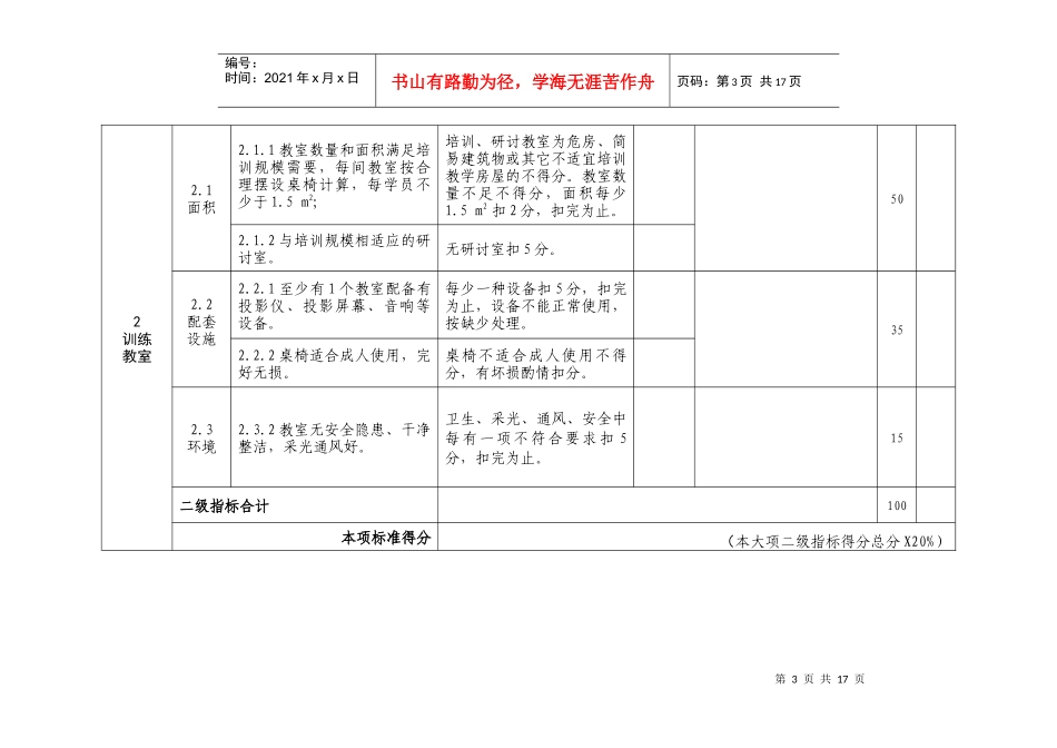 四级安全培训机构认定、复审检查表doc-四级安全培训机构_第3页