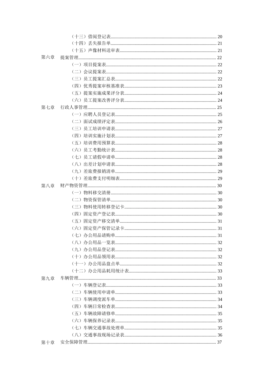 公司行政管理办公表格大全(word版)_第3页