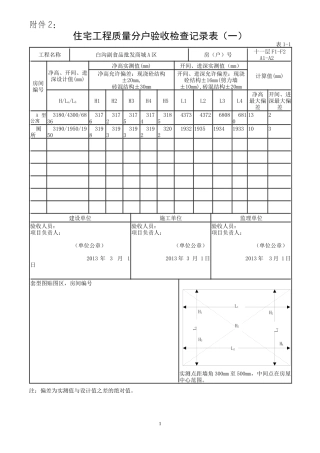 分户验收表格B1