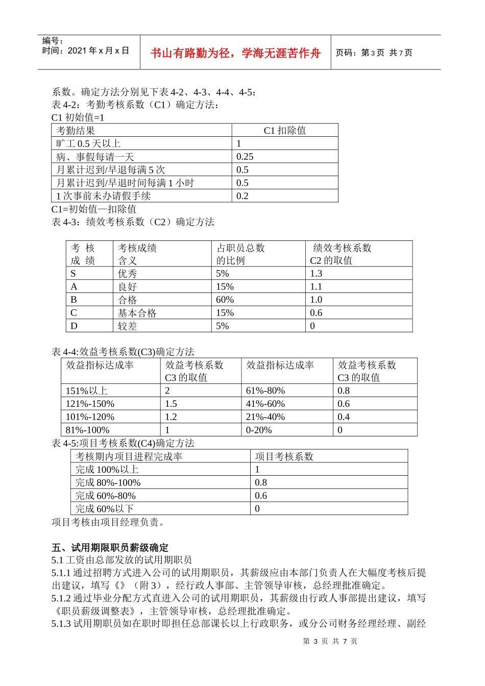 职工工资制度试行方案_第3页