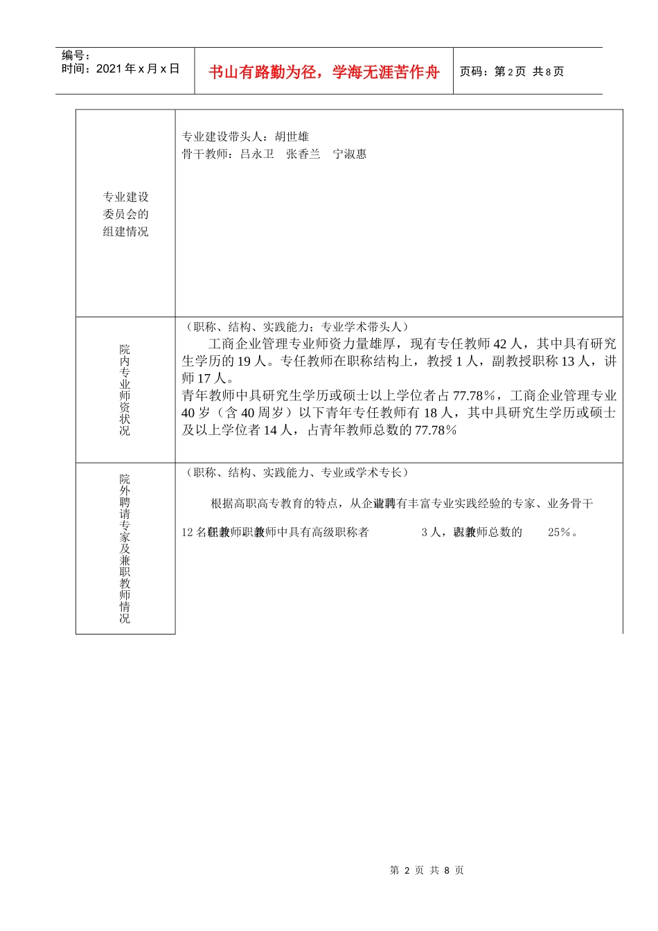 工商企业管理重点专业申请表doc-山西工商职业学院欢迎你_第2页