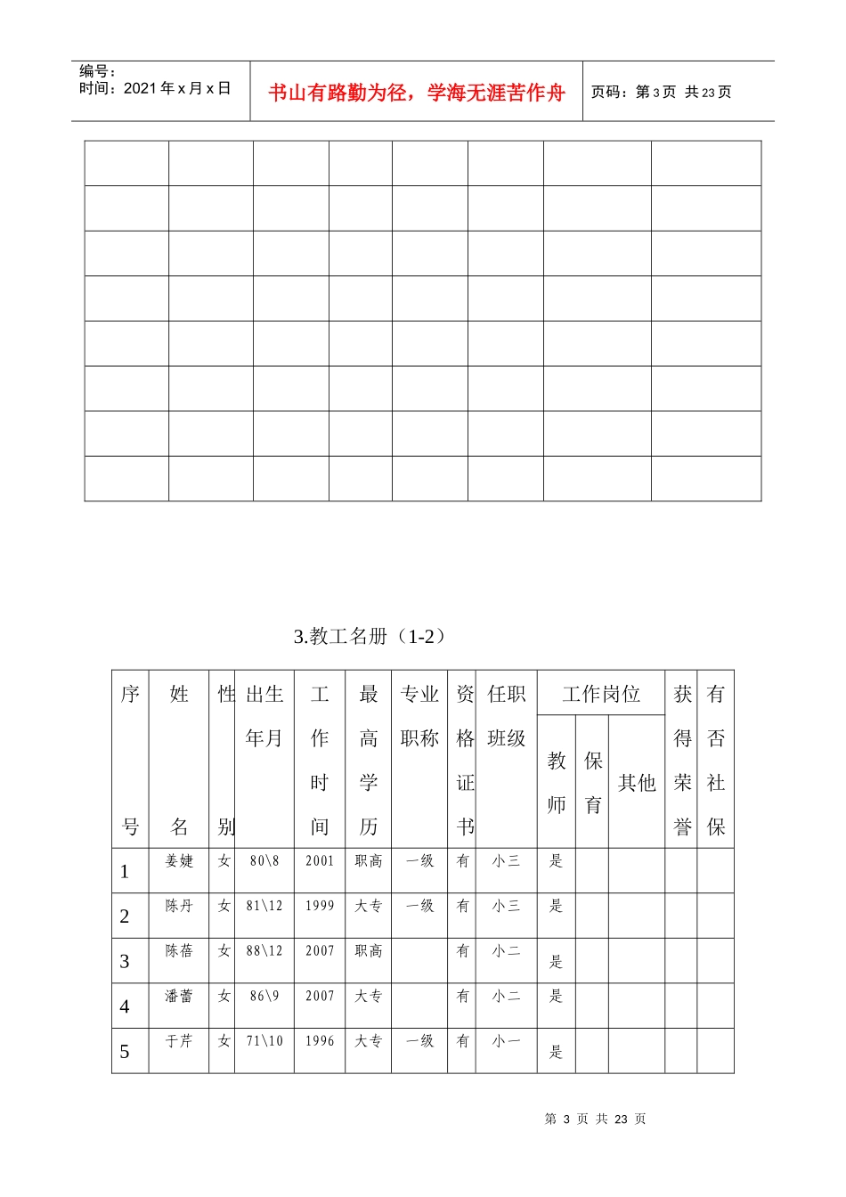 江苏省优质幼儿园评估基础数据统计表_第3页