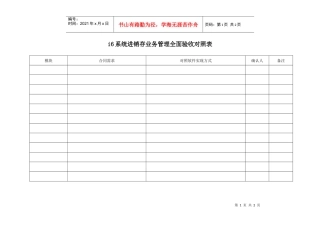 进销存管理全面验收对照表