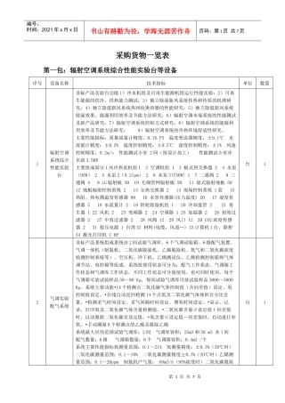 采购货物一览表-中国政府采购网首页
