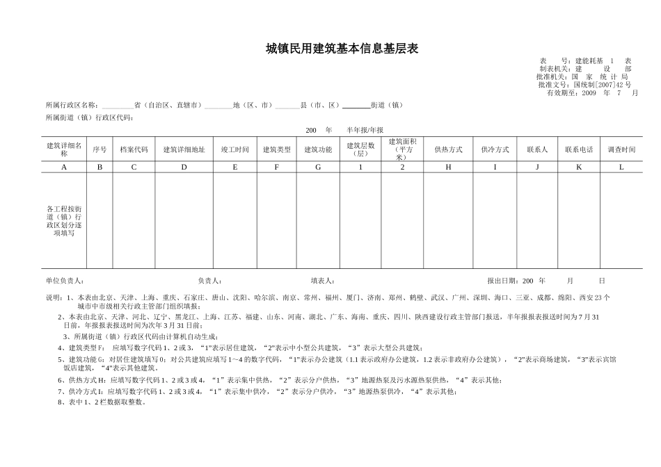 城镇民用建筑基本信息基层表_第1页