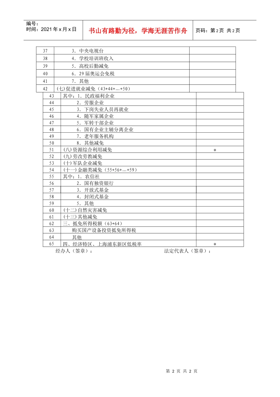企业所得税年度纳税申报表附表七_第2页