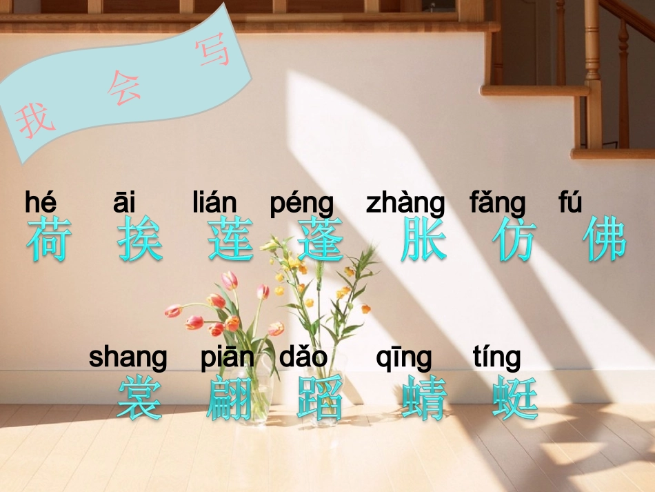 三年级下册3、课荷花课件(带生字)_第1页