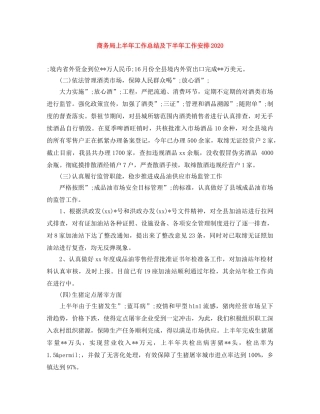 商务局上半年工作总结及下半年工作安排2020 