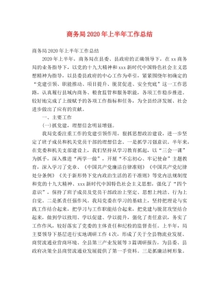 商务局2020年上半年工作总结 (2) 