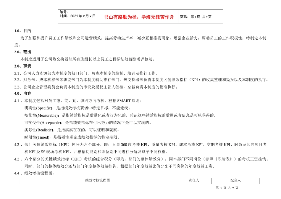 热交换器部绩效考核制度(1)_第1页