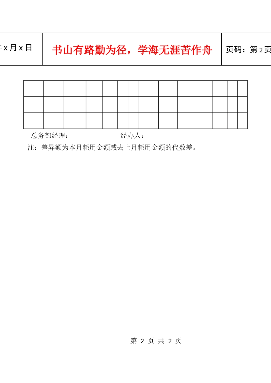 27办公用品耗用统计表_第2页