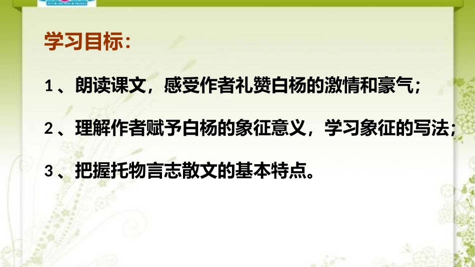 白杨礼赞演示文稿_第2页