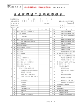 企业所得税年度纳税申报表(doc 2)