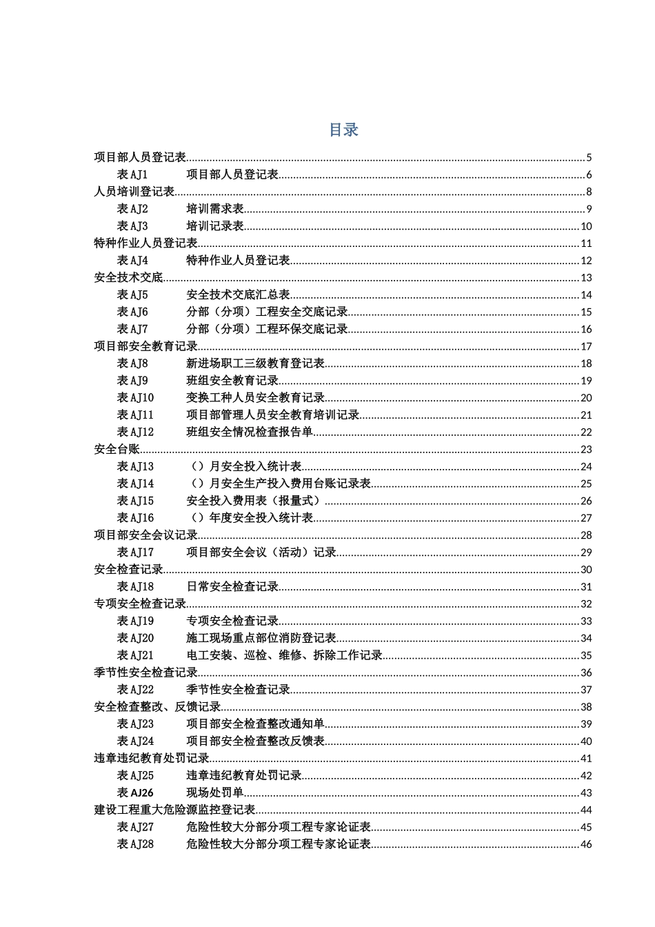 安全管理体系用表_第2页