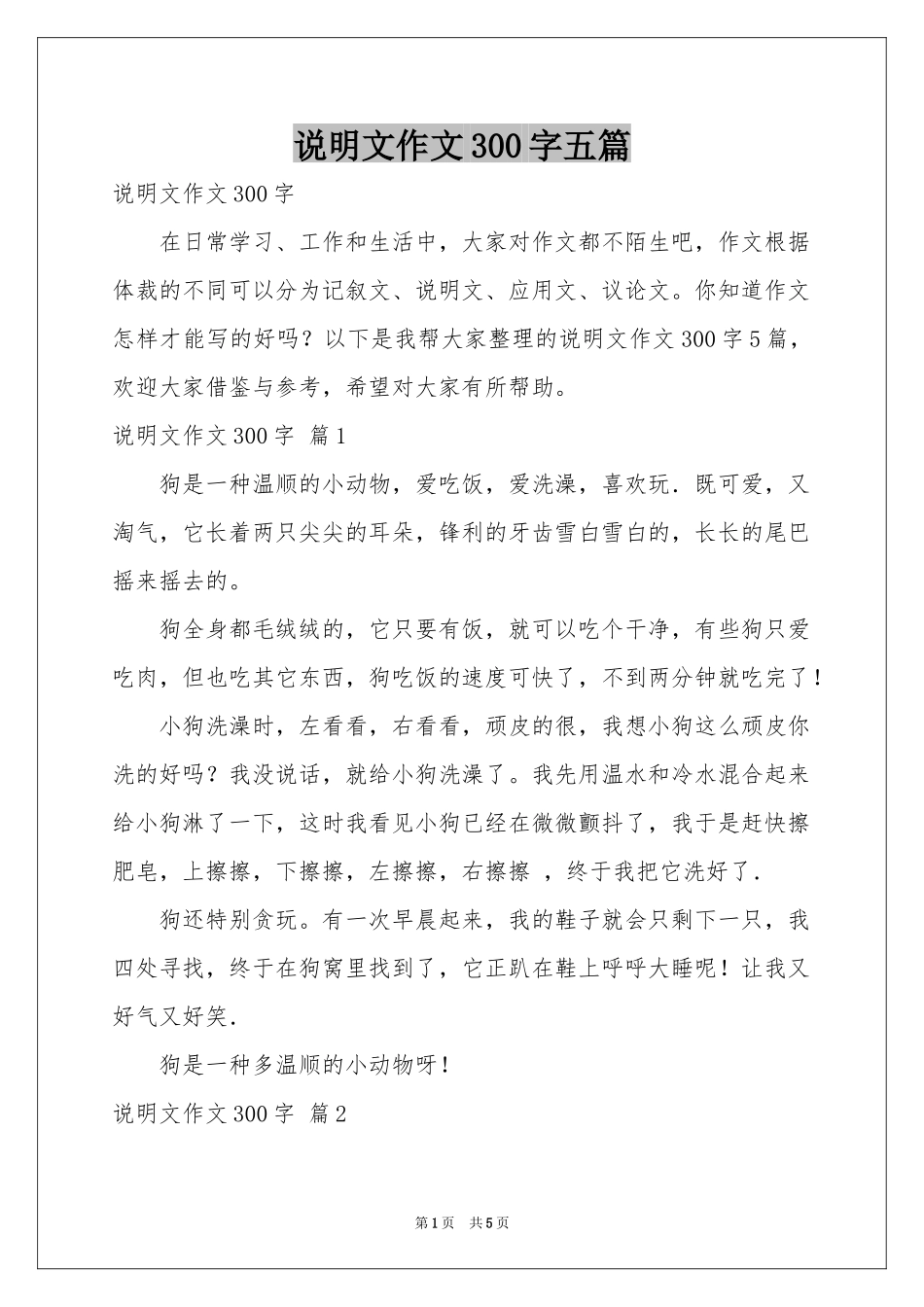 说明文作文300字五篇_第1页