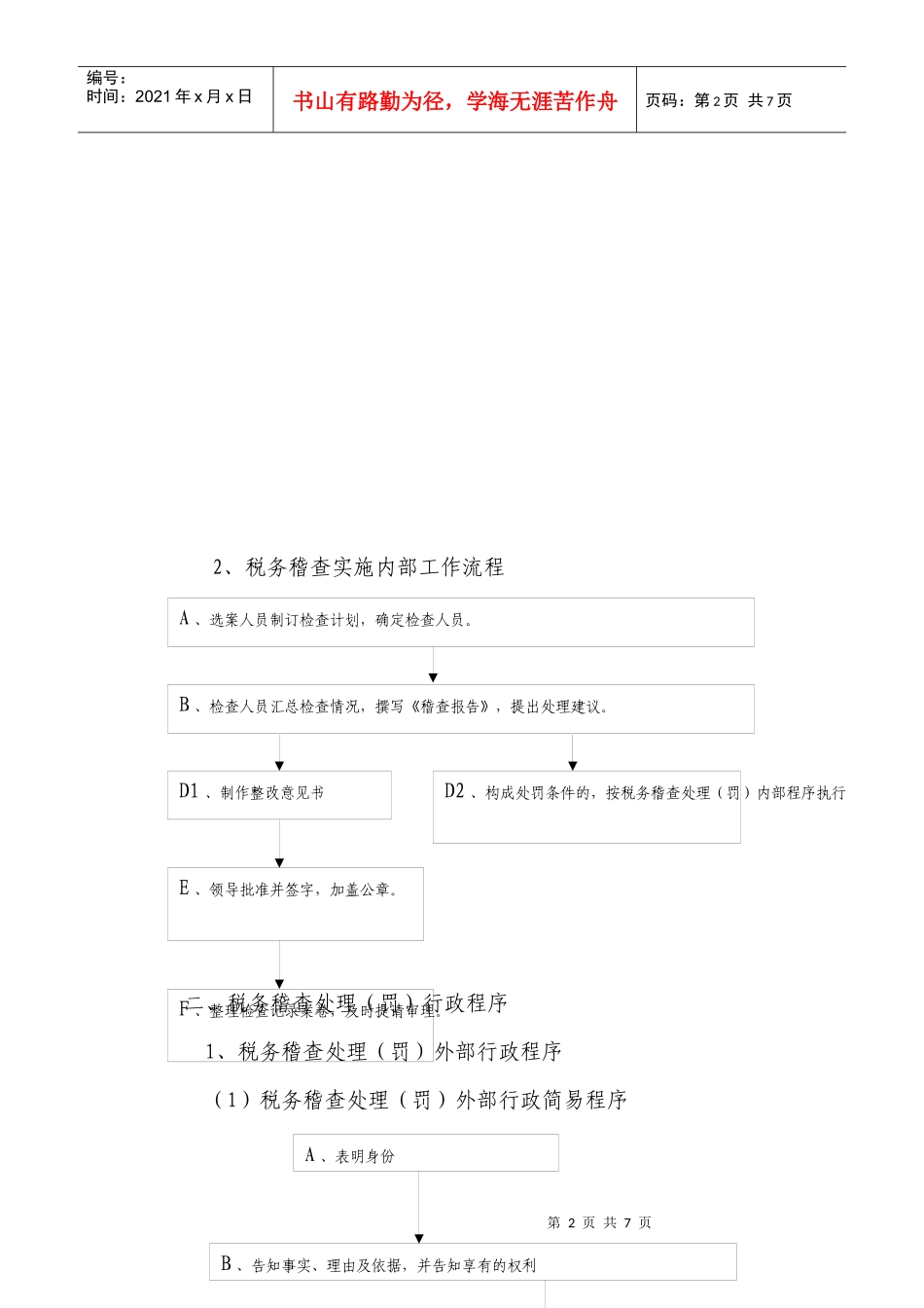 税务稽查行政权力运行图doc-税务稽查工作流程图_第2页