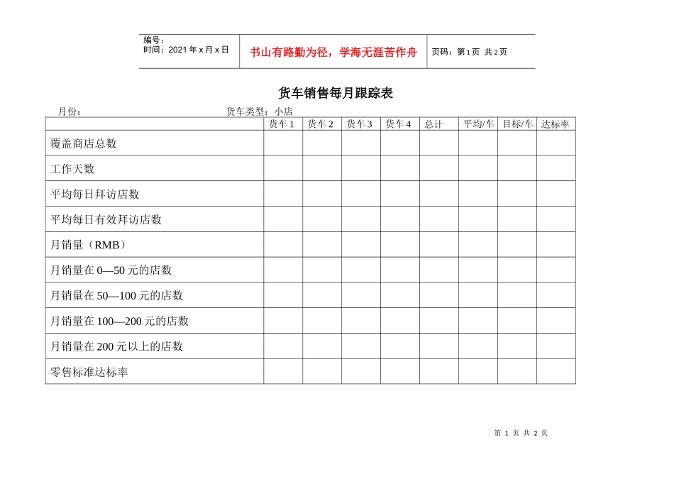 货车销售每月跟踪表_第1页