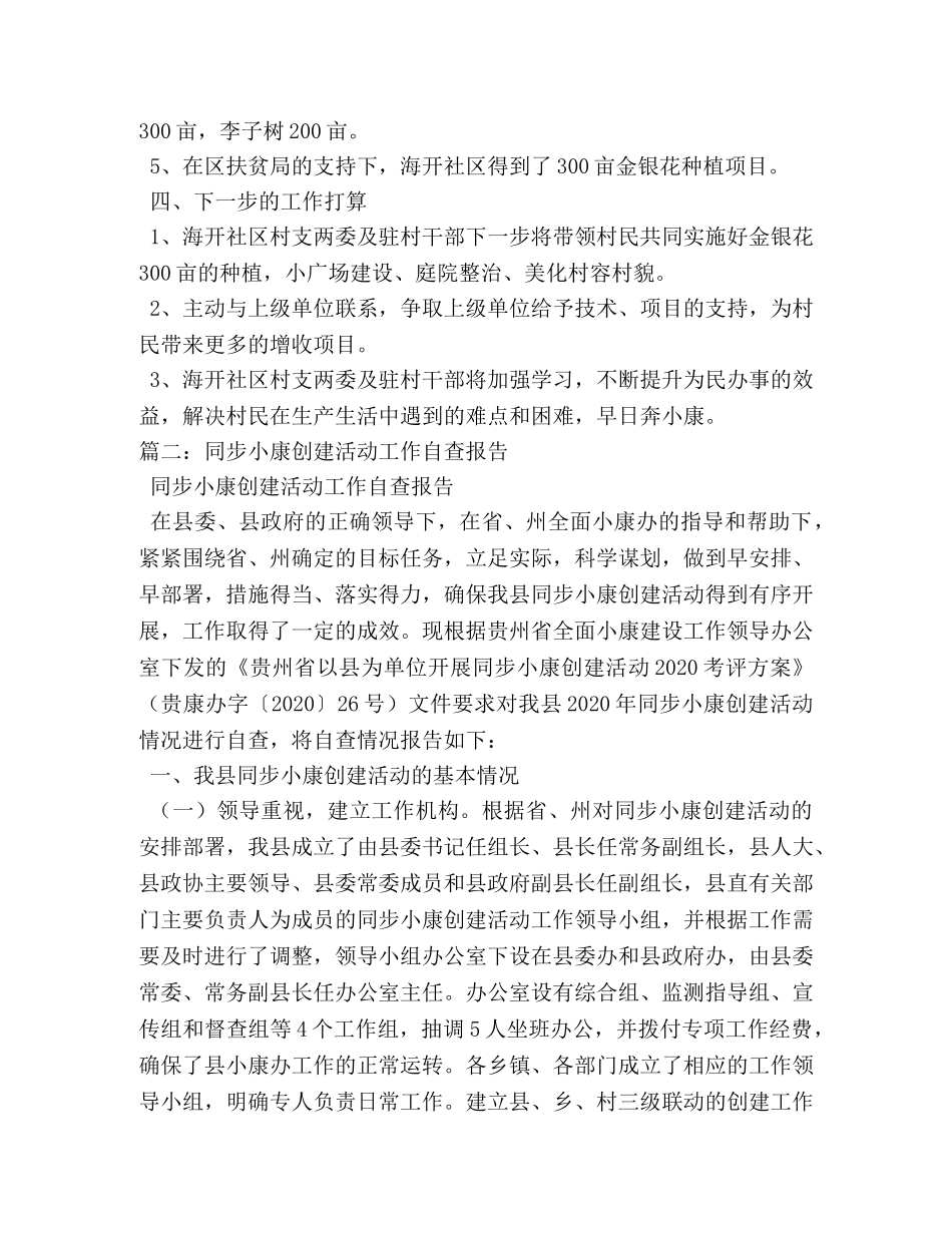 同步小康创建工作总结 _第2页