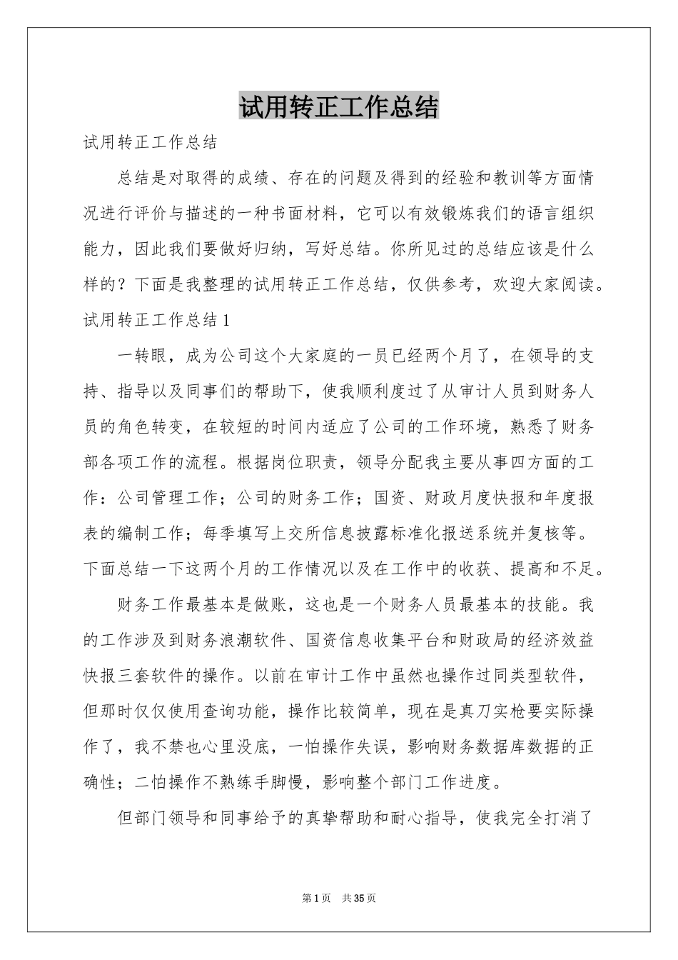 试用转正工作参考总结_第1页