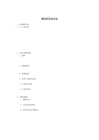 企业管理表格-新项目开发计划
