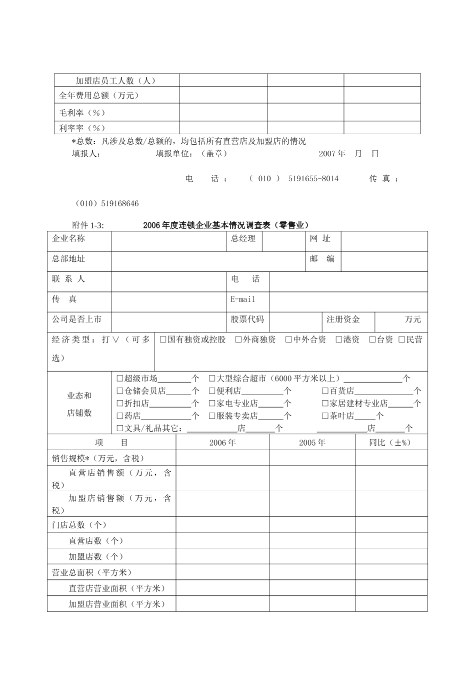 连锁企业年度情况调查表_第3页