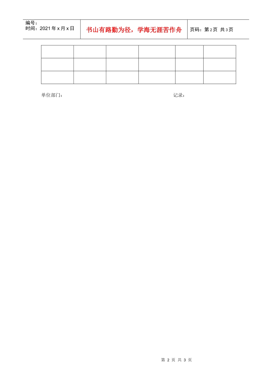 人员培训记录表格_第2页