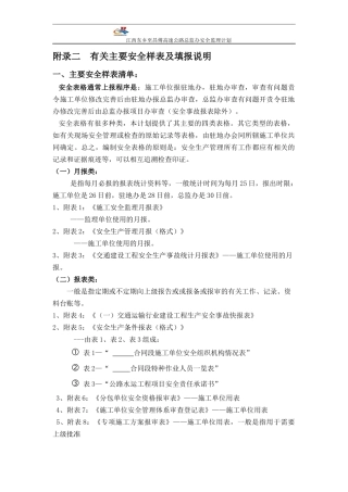 《附录二有关主要安全样表及填报说明》(报审稿)(1)