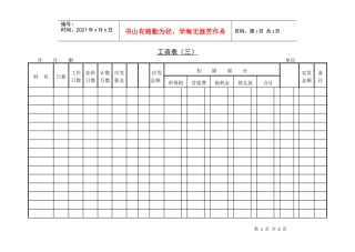 第四节 工资表（三）