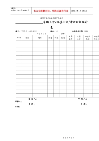 7.5.1-J01-05-F4采购土方回填土方清运垃圾统计表