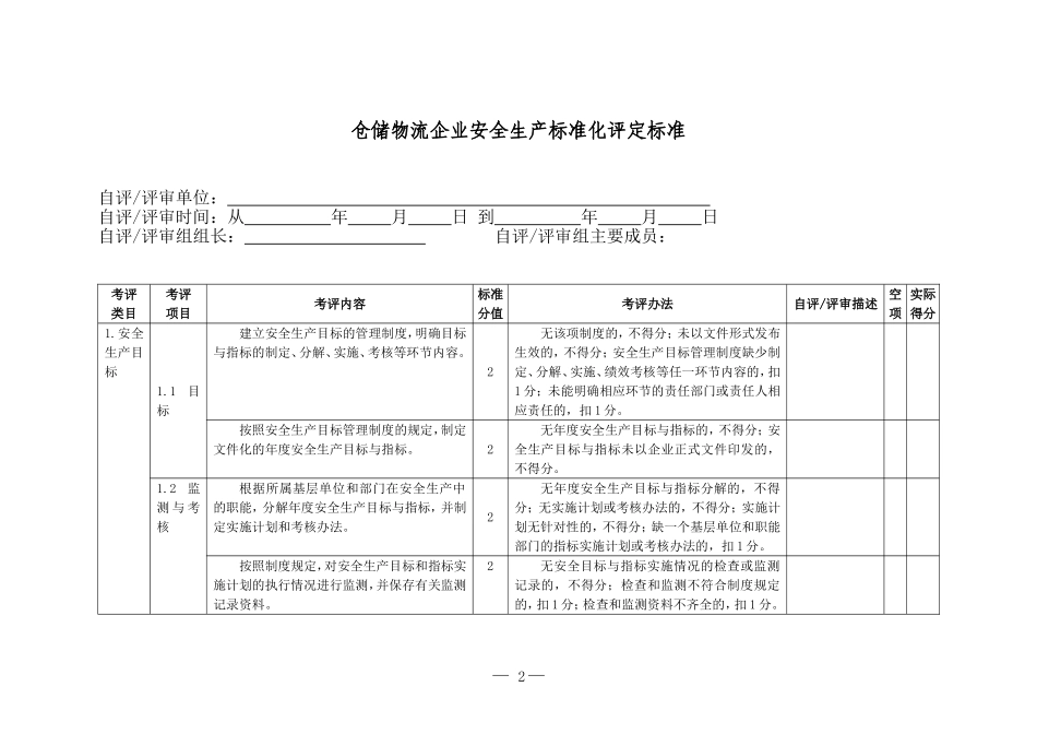 仓储物流企业安全生产标准化评定标准(DOC46页)_第2页