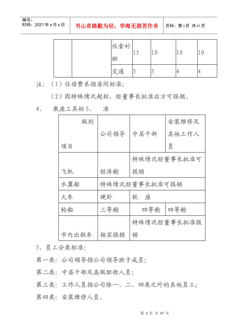 有限责任公司差旅费报销制度_第3页