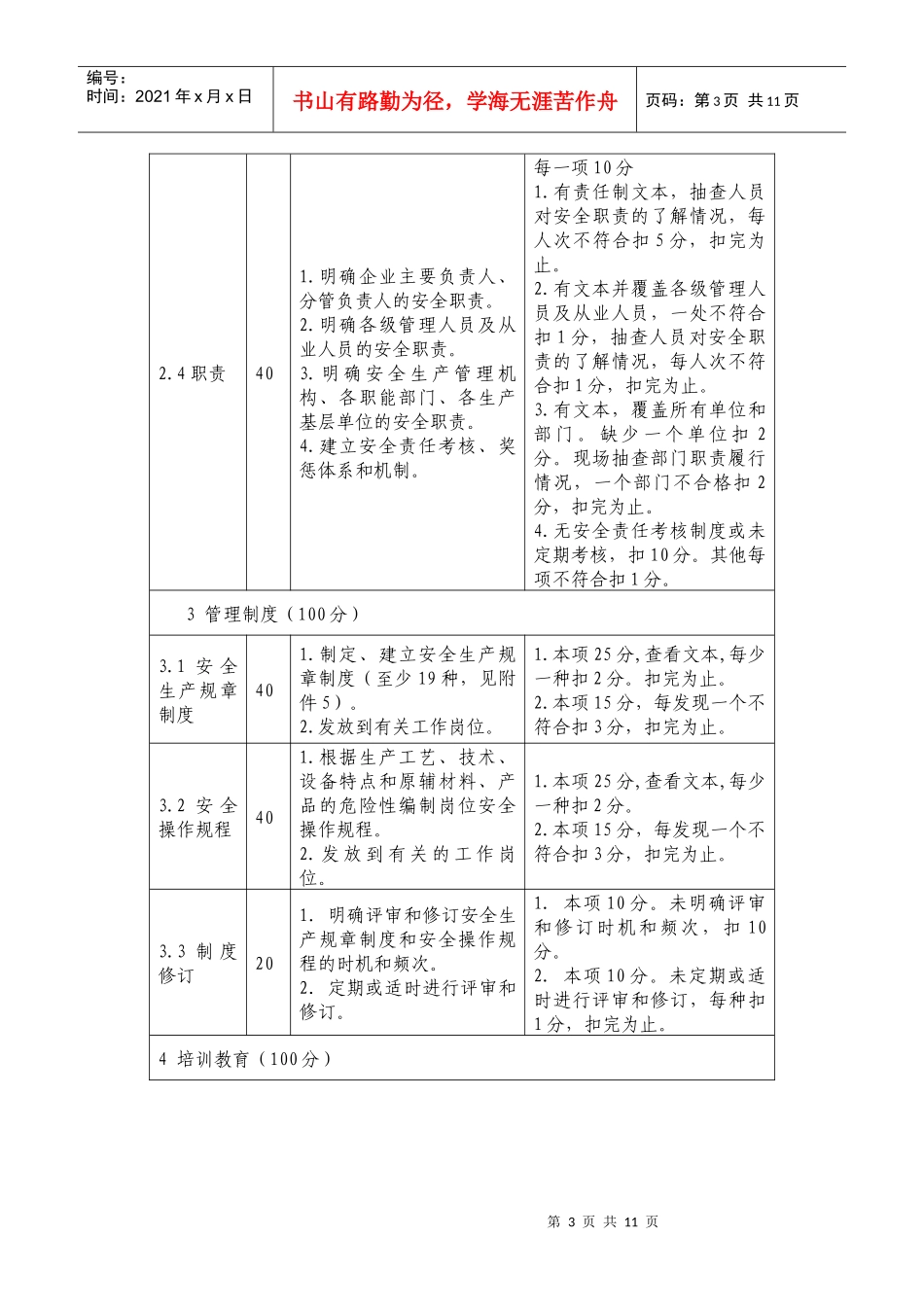 安全标准化样板企业考核评分标准_第3页