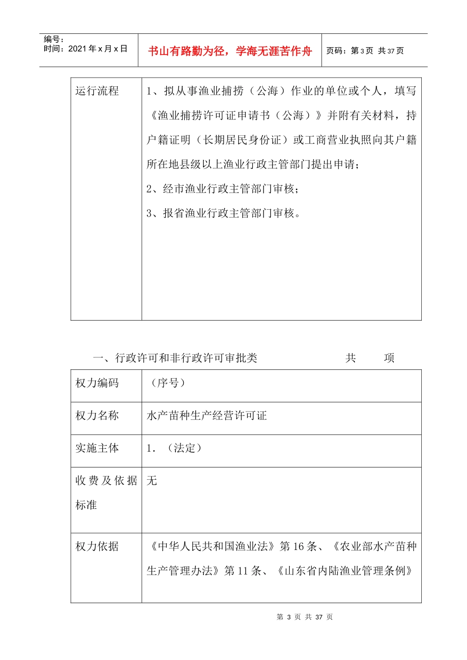 县级渔业行政部门行政权力事项表(部分)_第3页