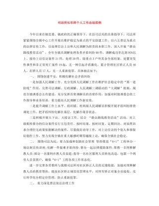 司法所长年终个人工作总结范例 