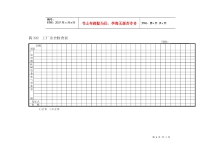 工厂安全检查表