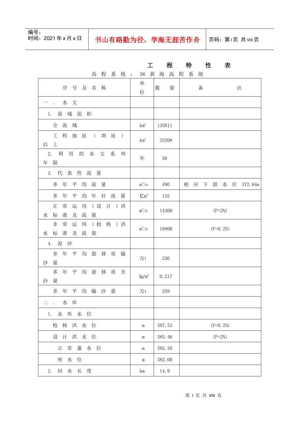 0工程特性表(汉阳改78)_第1页